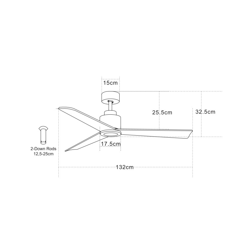 Zambelis 19136-B - Ceiling fan + remote control