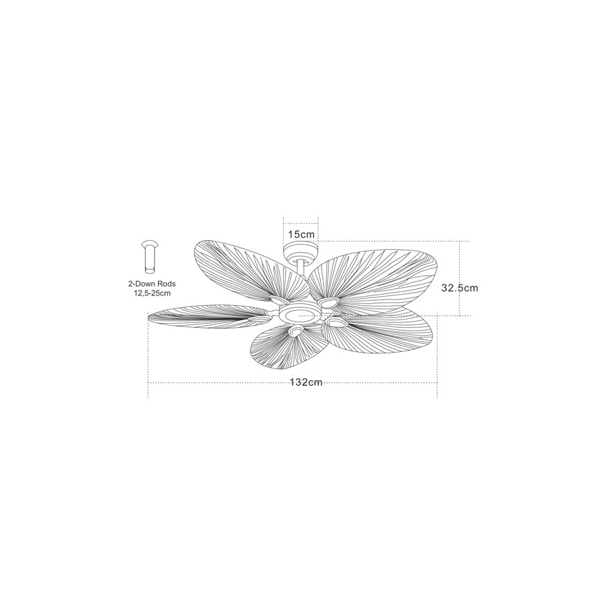 Zambelis 19139 - Ceiling fan + remote control