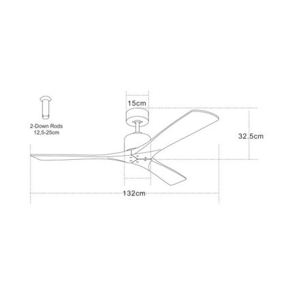 Zambelis 19142 - Ceiling fan + remote control