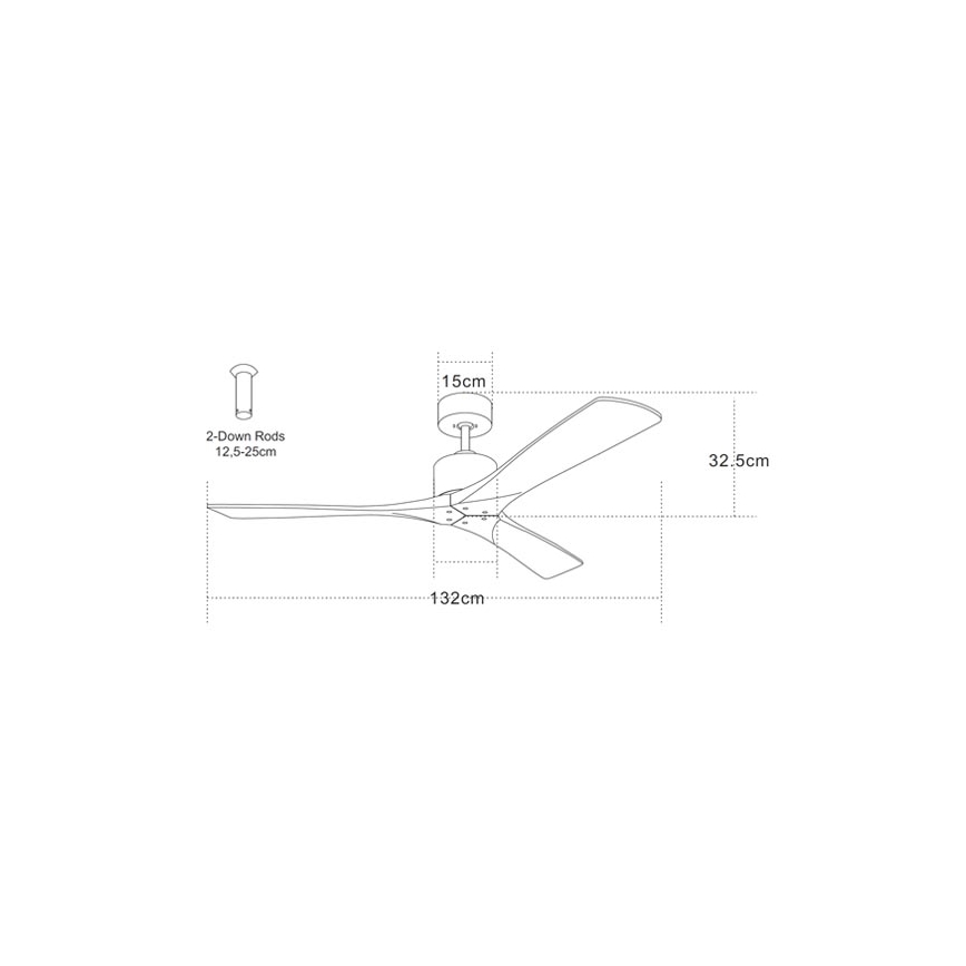 Zambelis 19142 - Ceiling fan + remote control
