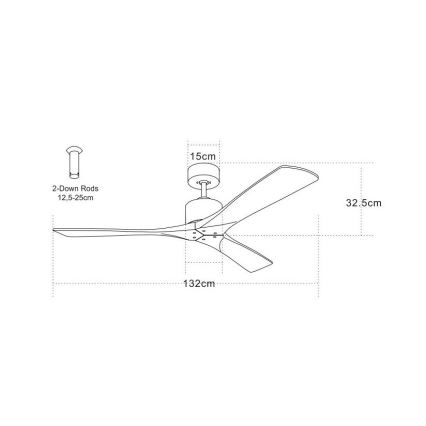 Zambelis 19143 - Ceiling fan + remote control
