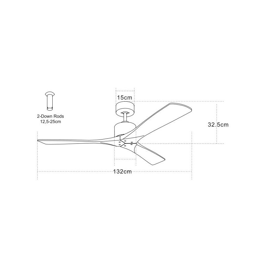 Zambelis 19143 - Ceiling fan + remote control