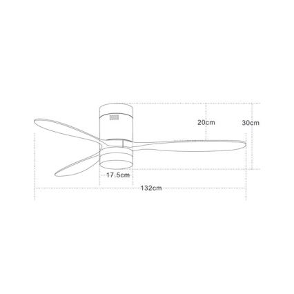 Zambelis 19144 - LED Ceiling fan LED/15W/230V 3000/4000/6000 cherry + remote control