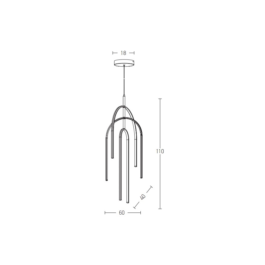 Zambelis 1932 - LED Dimmable chandelier on a string LED/80W/230V black