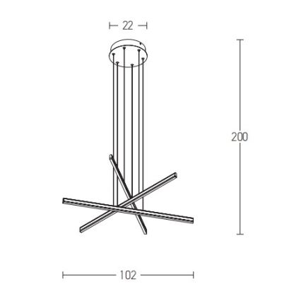 Zambelis 1947 - LED Dimmable chandelier on a string LED/48W/230V black