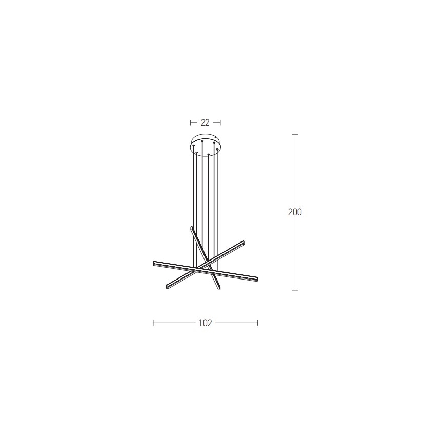 Zambelis 1947 - LED Dimmable chandelier on a string LED/48W/230V black