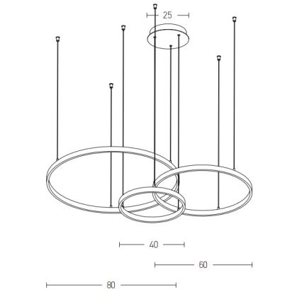 Zambelis 1956 - LED Chandelier on a string LED/136W/230V gold