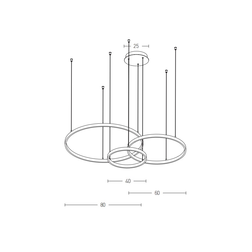 Zambelis 1956 - LED Chandelier on a string LED/136W/230V gold