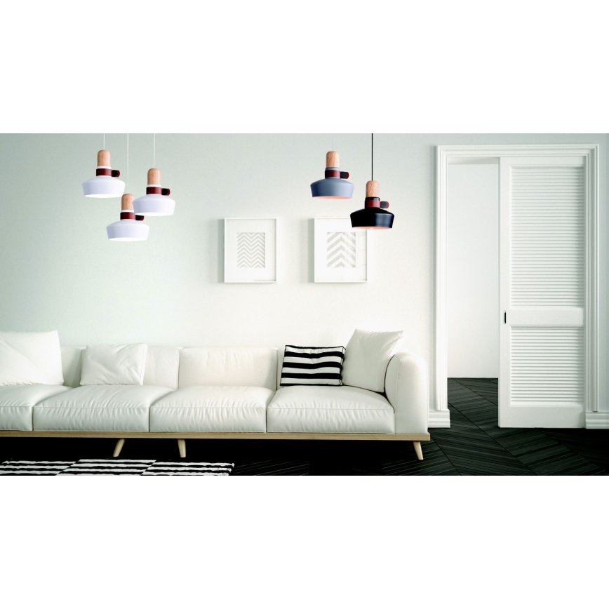 Zambelis 1990 - Chandelier on a string 1xE27/40W/230V oak/black