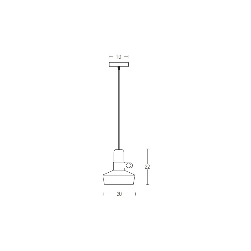 Zambelis 1990 - Chandelier on a string 1xE27/40W/230V oak/black