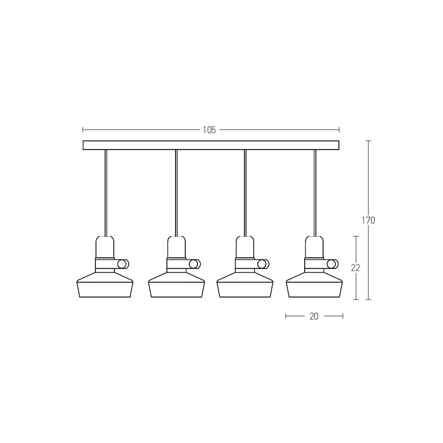 Zambelis 1993-B - Chandelier on a string 4xE27/40W/230V black