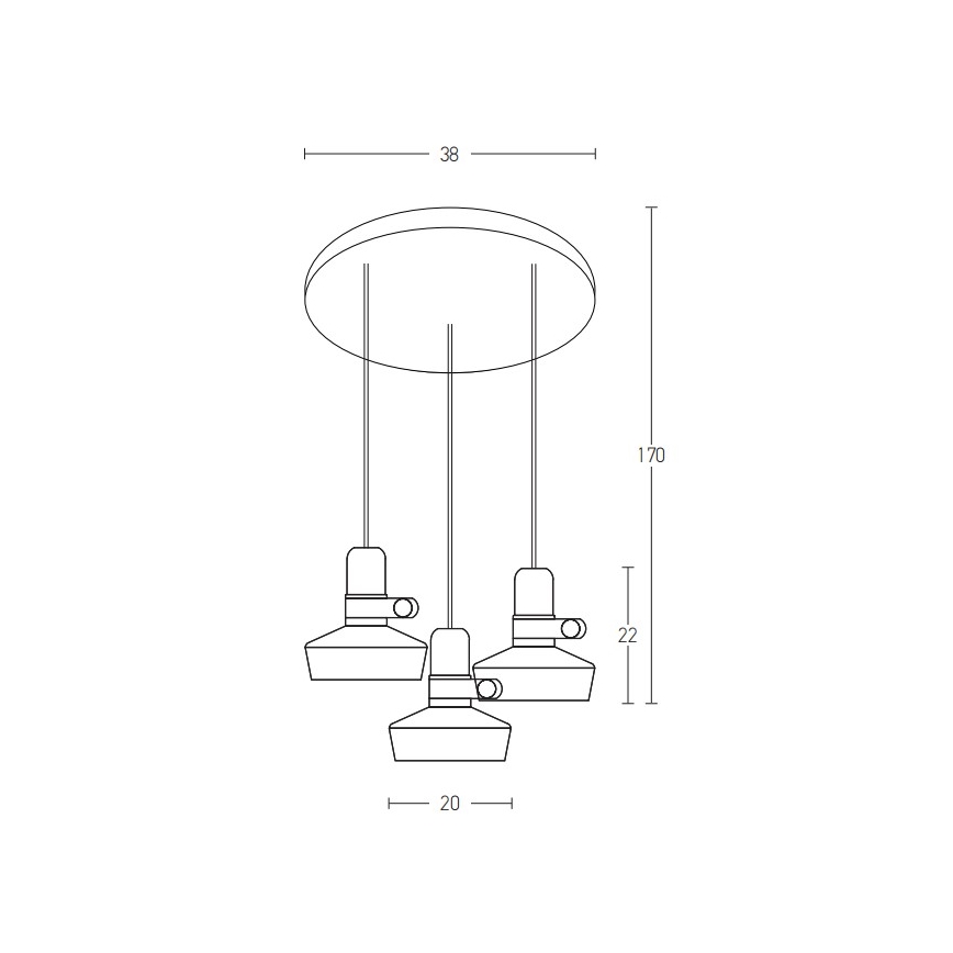 Zambelis 1994-W - Chandelier on a string 3xE27/40W/230V white