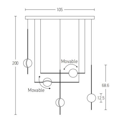 Zambelis 2001 - LED Chandelier on a string LED/38W/230V