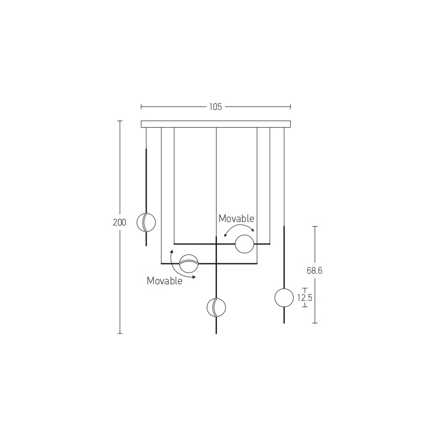 Zambelis 2001 - LED Chandelier on a string LED/38W/230V