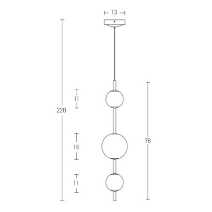 Zambelis 20132 - LED Chandelier on a string LED/12W/230V