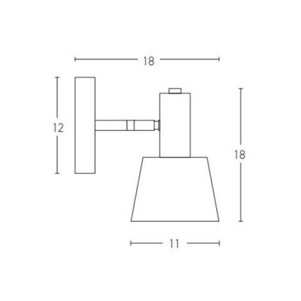 Zambelis 20219 - Wall spotlight 1xE14/25W/230V grey