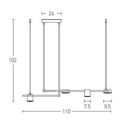 Zambelis 2035 - LED Chandelier on a pole LED/28W/230V
