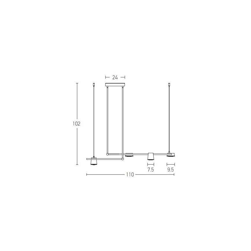 Zambelis 2035 - LED Chandelier on a pole LED/28W/230V