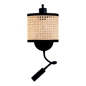 Zambelis 20355 - LED Wall lamp 1xE27/40W + LED/3W/230V rattan