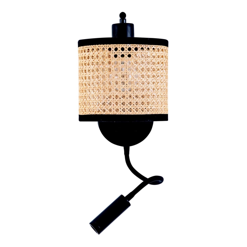 Zambelis 20355 - LED Wall lamp 1xE27/40W + LED/3W/230V rattan