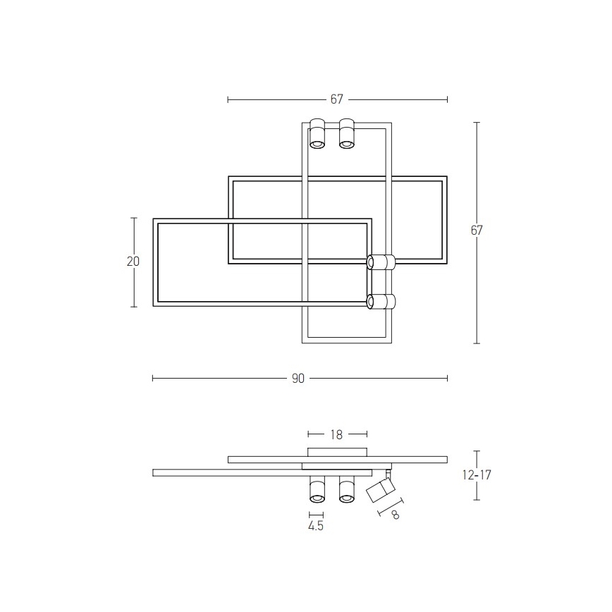 Zambelis 22020 - LED Dimmable surface-mounted chandelier LED/52W/230V