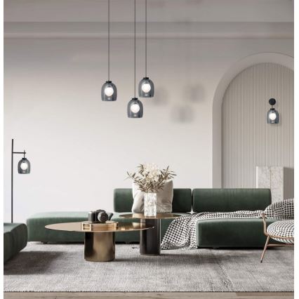 Zambelis 22051 - Cable-suspended pendant light, 1xG9/5W/230V, Ø 18 cm, black