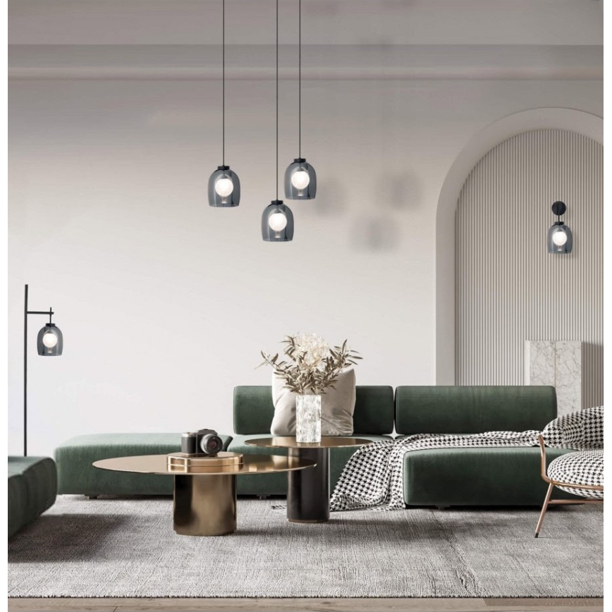 Zambelis 22051 - Cable-suspended pendant light, 1xG9/5W/230V, Ø 18 cm, black