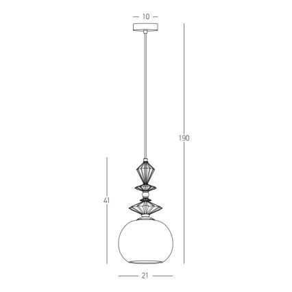 Zambelis 22079 - Chandelier on a string 1xE27/40W/230V