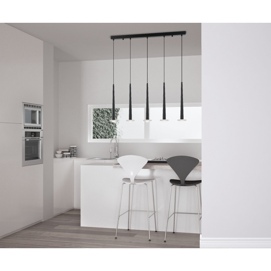 Zambelis 22112 - LED Dimmable chandelier on a string 5xLED/3W/230V CRI90 black