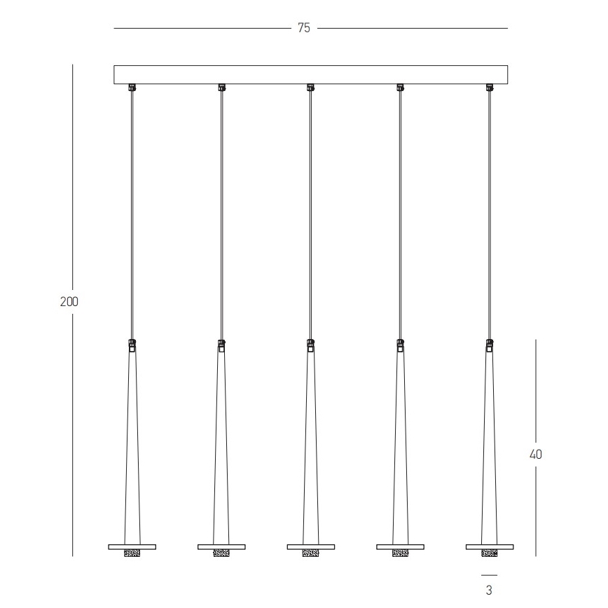 Zambelis 22112 - LED Dimmable chandelier on a string 5xLED/3W/230V CRI90 black