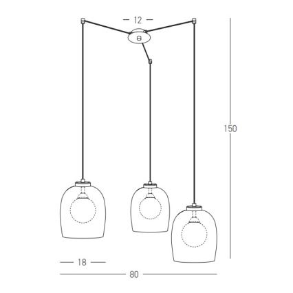 Zambelis 22145 - Chandelier on a string 3xG9/5W/230V spider black