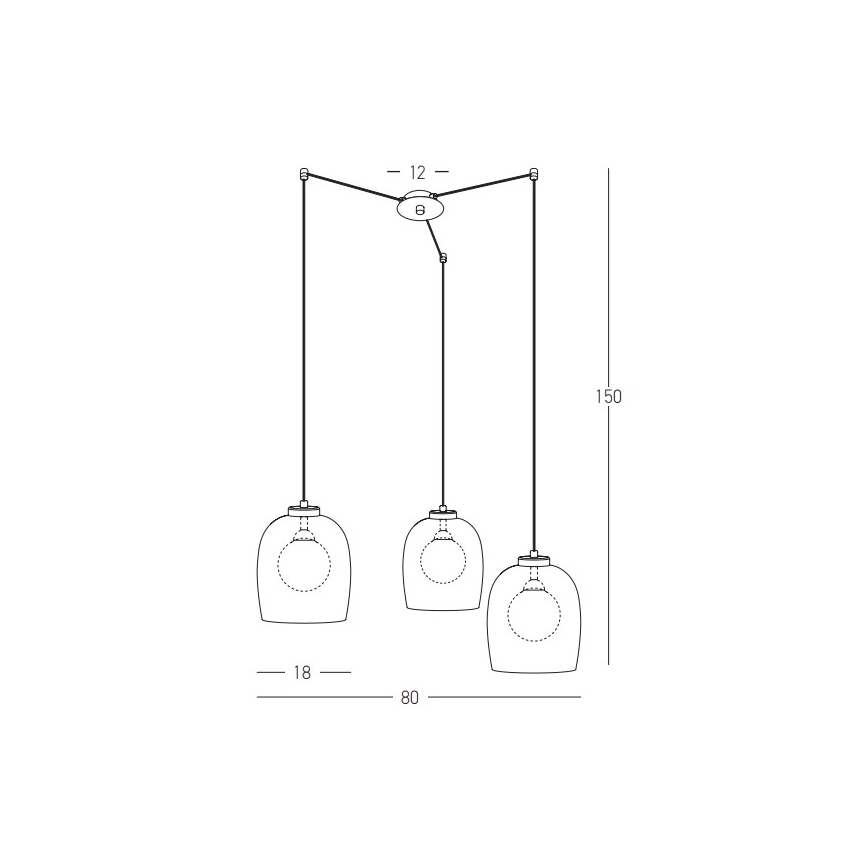 Zambelis 22145 - Chandelier on a string 3xG9/5W/230V spider black