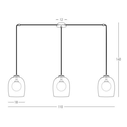 Zambelis 22146 - Chandelier on a string 3xG9/5W/230V spider black
