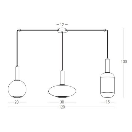 Zambelis 22151 - Chandelier on a string 3xE27/40W/230V spider gold