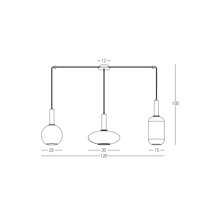 Zambelis 22151 - Chandelier on a string 3xE27/40W/230V spider gold