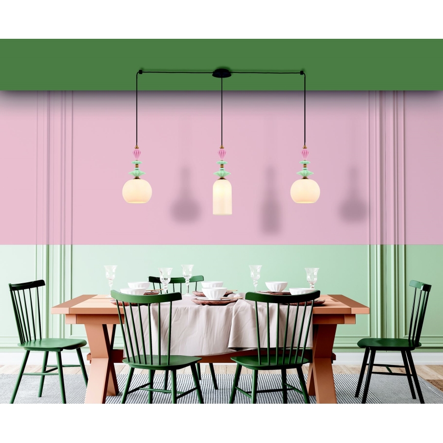 Zambelis 22153 - Chandelier on a string 3xE27/40W/230V spider ceramics