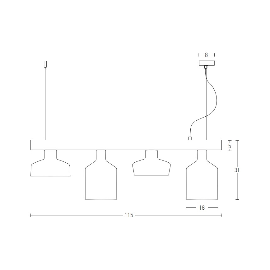 Zambelis 22213 - Chandelier on a string 4xE27/40W/230V