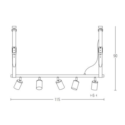 Zambelis 22224 - Chandelier on a string 5xGU10/25W/230V