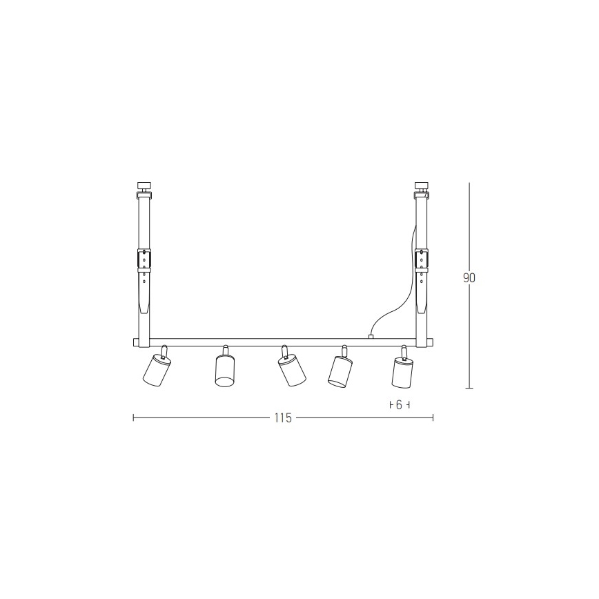 Zambelis 22224 - Chandelier on a string 5xGU10/25W/230V