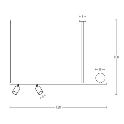 Zambelis 22227 - Chandelier on a string 2xGU10/25W+G9/9W/230V