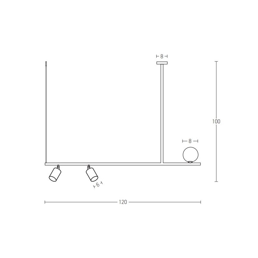 Zambelis 22227 - Chandelier on a string 2xGU10/25W+G9/9W/230V