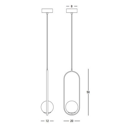 Zambelis 23135 - Chandelier on a string 1xG9/7W/230V 12x20 cm gold