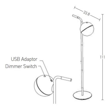 Zambelis E232 - LED Dimmable outdoor lamp LED/1,5W/5V IP54 black