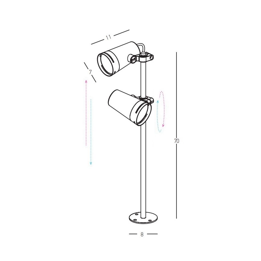 Zambelis E299 - LED Outdoor lamp 2xLED/6W/230V IP54 CRI93 brown