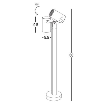 Zambelis E325 - Outdoor lamp 1xGU10/15W/230V IP54 anthracite