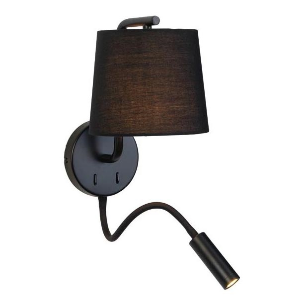 Zambelis H57 - LED Flexible light LED/3W + 1xE27/40W/230V black