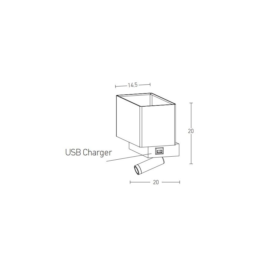 Zambelis H59 - LED Wall lamp LED/3W + 1xE27/40W/230V black