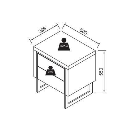 ZARINE Oak Nightstand