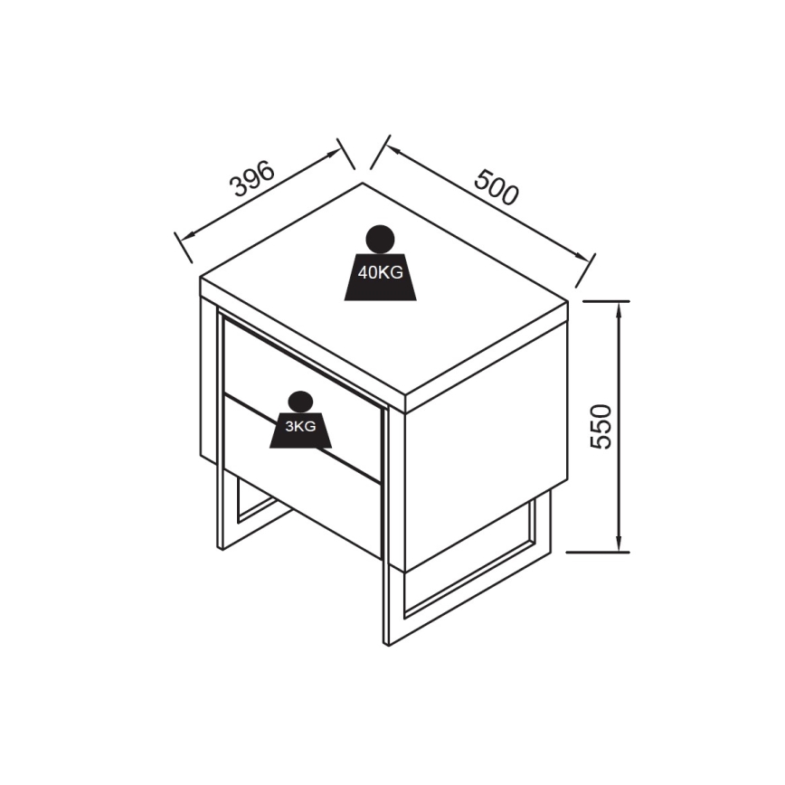 ZARINE Oak Nightstand