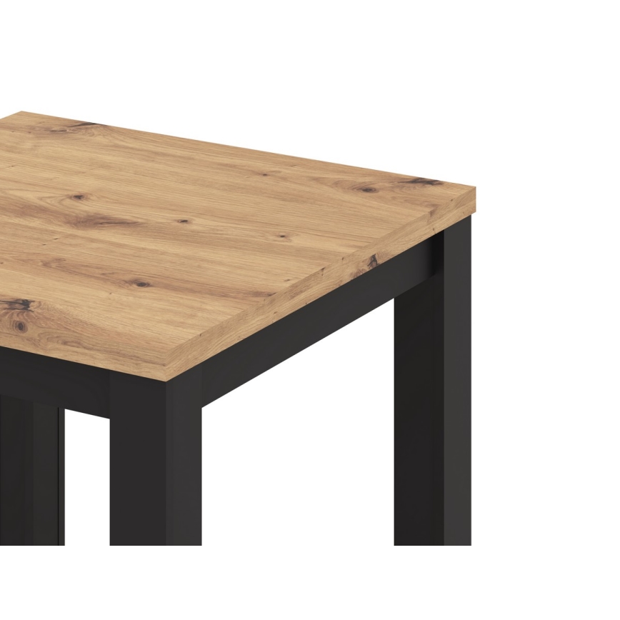 ZARO Extendable Dining Table 80/160x80 cm Artisan Oak/Black